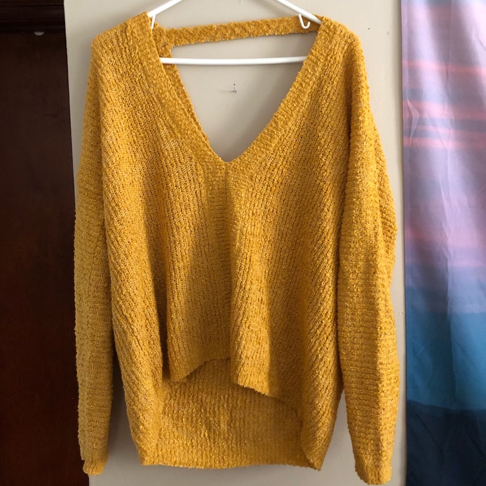 Mustard Open Back Sweater